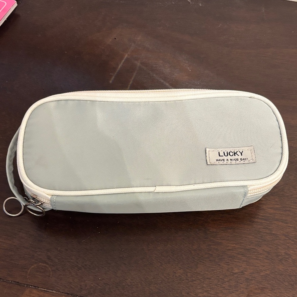 Lucky Brand Light Gray Pencil Case